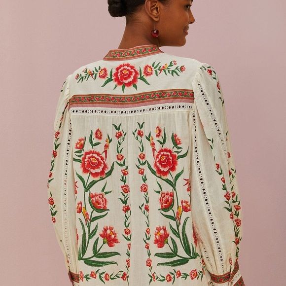 FARM Rio Off-White Ainika Delicate Blouse NWT Small - Picture 15 of 16